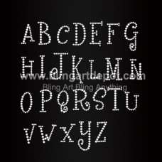 Girly Font Capital Letters Hotfix Rhinestone Motifs
